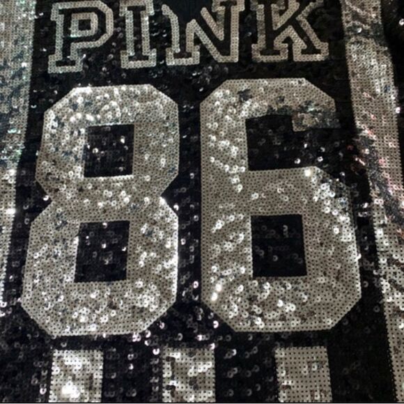 New Victoria’s Secret Pink Fashion show Bling Choker Jersey Shirt L - Picture 4 of 7